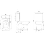 Туркоазен чист казан со долен влез, резервоар, внатрешно опремање и нежен тенок капак.