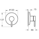 A4262134 Почетен вграден душ батерија Origin, четкан никел (група за површинска монтажа)