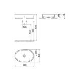 Конзолен овален умивалник за тераса 60 см бел LP160-00CB00E-0000