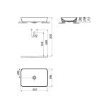 Creavit Ултра Плочесто Дико Правоаголно Умивалник за Плот 60 см Мат Антрацит UL060-00AM00E-0000