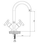 GPD Смештената цевка за лавабо со назаден дизајн Nino DLB05
