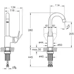 A43152 Flow R Вртежен Сифонски Лавабо Стол, Хром