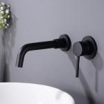 Fause Duvardan Vgradna Slavina za Umivalnik Crna KDA101-B