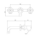 Фаузе вградена плесен сива куќна смесувачка за умивалник од црна боја KDA102-B.