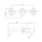 Фаузе дувардан интегрирана лавабо батерија за античко старење KDA102-A