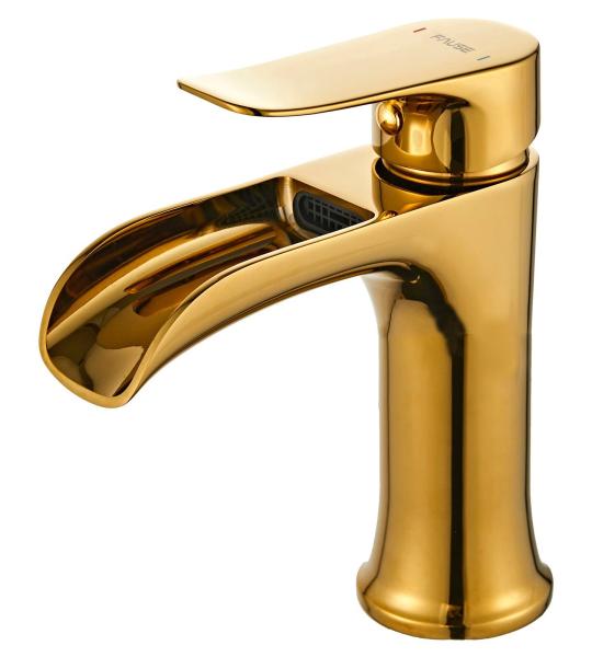 Лавабо смесител за вода Водопад Златно Голд KLB112-G