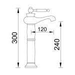 Fause Високо Чаша Рустик Лавабо Батерија Винтиџ Антик KSL100-A