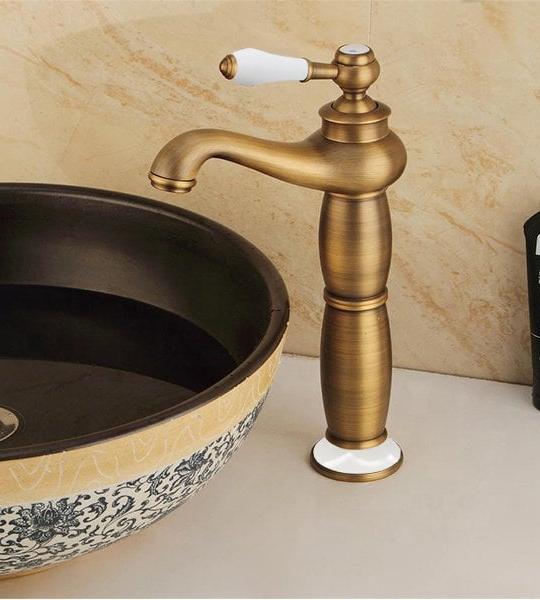 Fause Високо Чаша Рустик Лавабо Батерија Винтиџ Антик KSL100-A