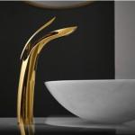 Fause Висока Чинија за Мијалник Leaf Злато Gold KSL103-G