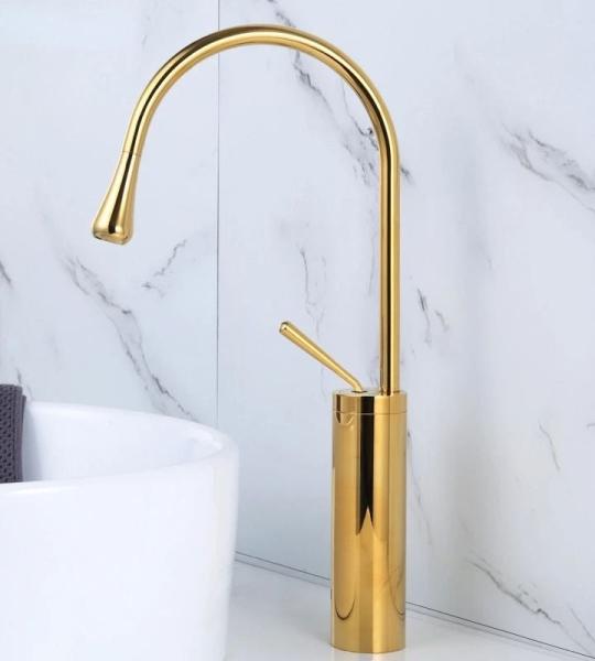 Fause Висока Чешма за Мијалник Pelicano Златна Gold KSL105-G