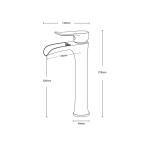 Високата чешма за умивалник со водопаден излез во бронзано четкано никел KSL112-BR.