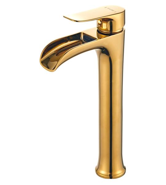 Високата кантар лавабо батерија водопад злато Gold KSL112-G