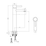 Fause Висока Чинија за Лавабо Батерија Lisio Црна KSL121-B