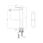 Fause Висока Чинија за Мијалник Батерија Piedra KSL122