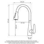 Fause Спирална Мијалник Батерија Pull Down 3 Функции Четкасто Злато KTE125-BG