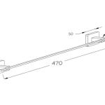 Monavit Ivory Златно купатило со долга полица за крпи A10306