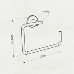 Monavit Mira Чадорниот кругов хавлиен сталак од црно алуминиум со должина од 21 цм A13807.