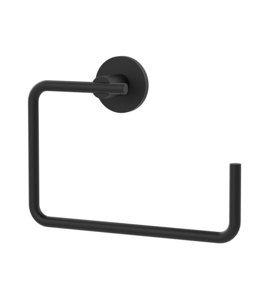 Monavit Mira Чадорниот кругов хавлиен сталак од црно алуминиум со должина од 21 цм A13807.