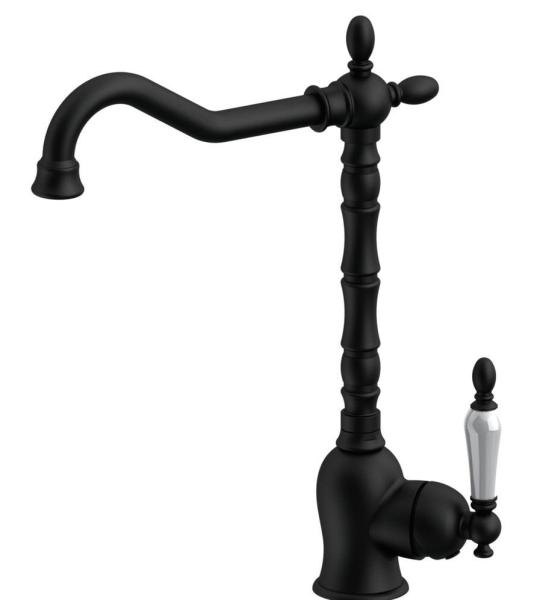 Единечен куќен батериски чешмич за вградување во Retro црна MTE180-S.