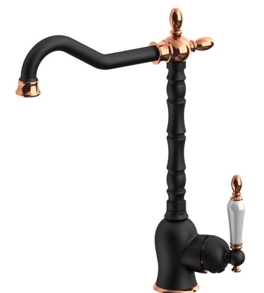 Единствената батерија за куќа со еден кран Retro црна роза MTE180-S-R