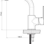 GPD Единствена Тело Чешма за Мијалник Pedra Црна MTL160-S