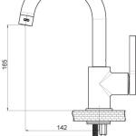 GPD Едноделна Мијалник Батерија Gildo Црна Роза MTL165-S-R