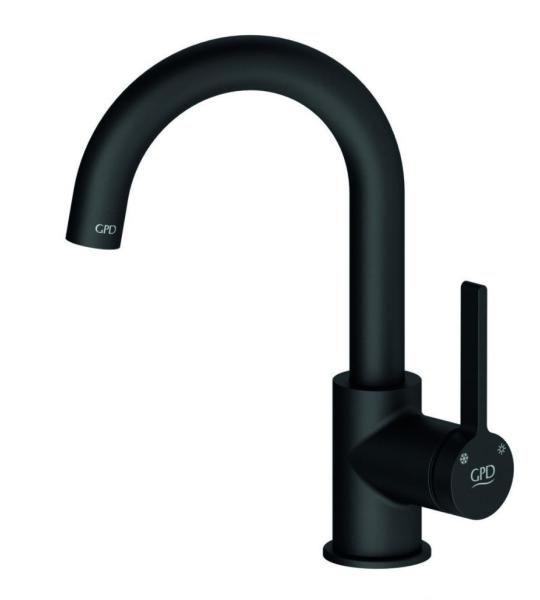 GPD Едноделен лавабо батериски сифон Gildo црн MTL165-S