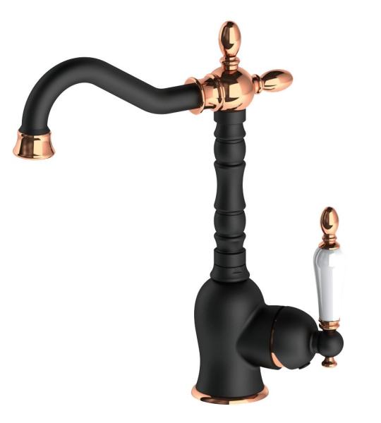 GPD Едноделна Чешма за Мијалник Ретро Црна Роза MTL180-S-R