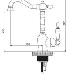 GPD Единствен Тело Лавабо Мешалка Ретро Антички Избледени MTL180-SO