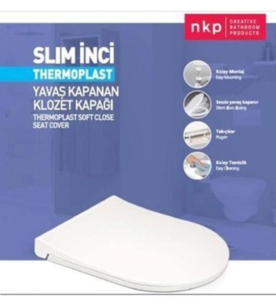 NKP Slim Инчи Амортизериран Soft Close Бавно Затворање Тоалетна Даска