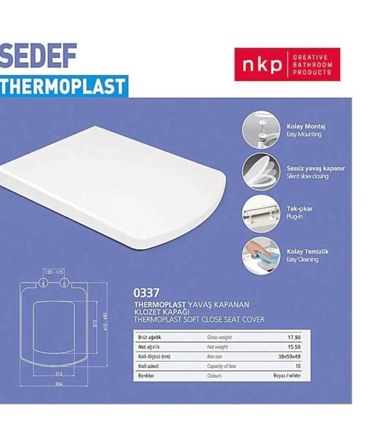 NKP Седеф Правоаголен Тип Капак за ВЦ Школка