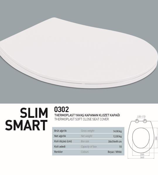 Nkp Slim Smart Термопласт Капак за тоалет со бавно затворање 0302
