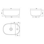 Туркоаз Аква плочеста умивалник за плоча 42x28см.