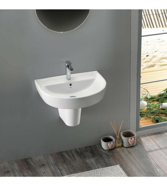 Туркуаз Бела купатилска рака 35*45 см (Бела полу-ставена)