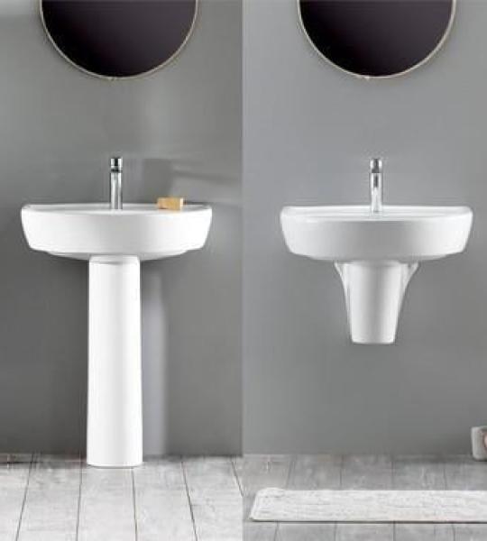 Туркоаз Бела купатилско умивалник 35*45 см (Бела со долги нозе)