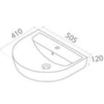 Туркоаз Бела Бања Лавабо 40*50 цм (Бела Полустатив)