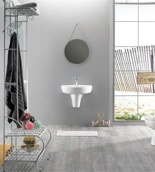 Туркоаз Бела Бања Лавабо 40*50 цм (Бела Полустатив)