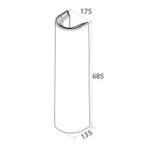 Turkuaz Bella Лавабо за купатило 45*55 см (Бела со долги нозе)