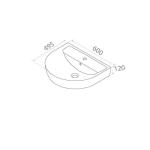 Туркоаз Бела купатило умивалник 50*60 см.