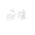 Туркуаз Бела Нула вграден унит за тоалет, резервоар, внатрешен дел и капак од перли.