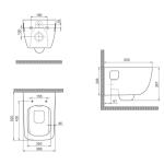 Туркуаз Cerastyle Aqua Rimless Висечки Тоалет Без Канали и Вградена Цистерна Комплет