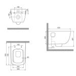 Turkuaz Cerastyle Aqua Rimless Каналес Асма Клозет и Дуру ПП Слим Ланго Капак.