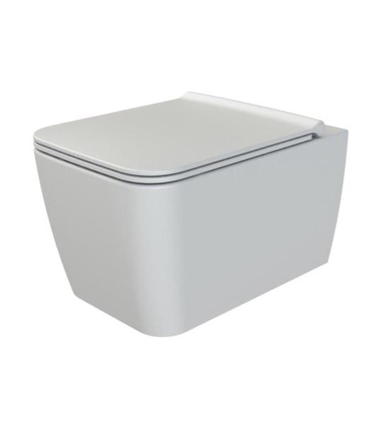 Тиркизна Cerastyle Hera Висечки тоалет без канал и капак со бавно затворање.