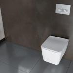 Тиркизна Cerastyle Hera Висечки тоалет без канал и капак со бавно затворање.