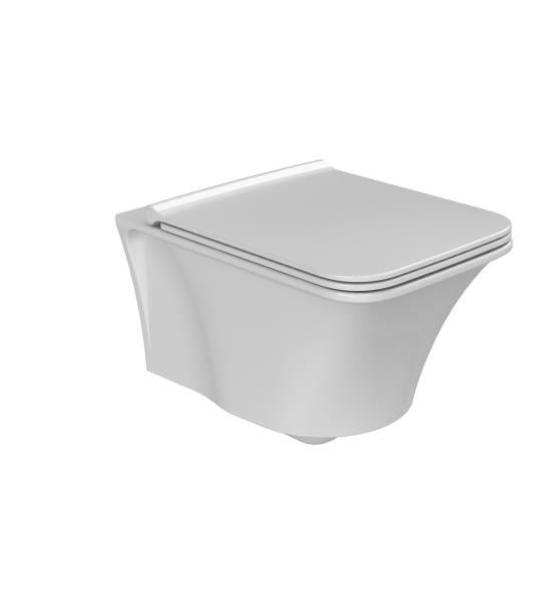 Turkuaz CeraStyle Ibiza Rimless Висечки Тоалет и Ibiza UF Slim Споро Затворање Капак