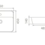 Турско керамично умивалник Cerastyle One 55*45 см (со отвор за смесител)