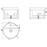 Turkuaz Cerastyle Suit Помошно умивалник со дијаметар од 38 цм.