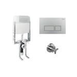 Turkuaz City Rimless Вградена висечка тоалетна са сет за пълнене на резервоара и капак от перла.