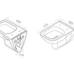 Чиста висечка тоалетна школка и чист капак од тенок ПП софт кој се затвора споро