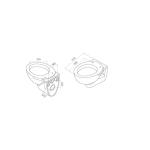 Тиркизно Лила Висечки ВЦ Шоља, Капак и НКП Вградлив Резервоар, Мат Копче 4-делен Сет